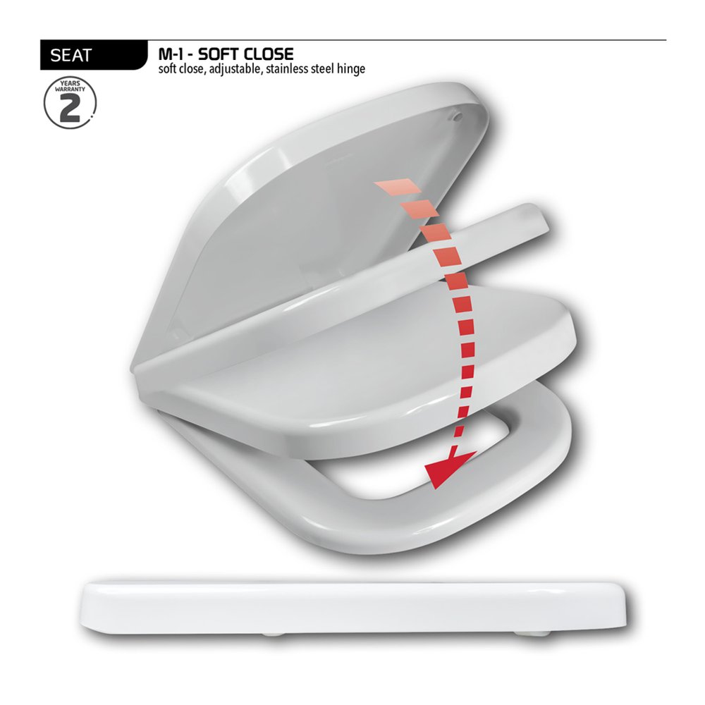 Wirquin Toilet Seat M-1 Soft Close Hinge White