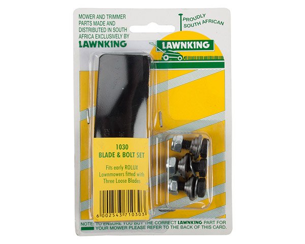 Lawnking L/Mower Blades 3 and Bolts Rolux