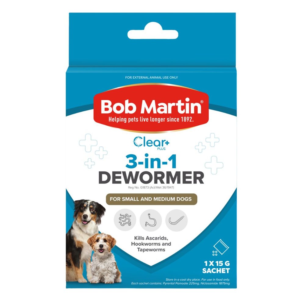 Bob Martin Clear Plus Dewormer S to M Dogs 15G