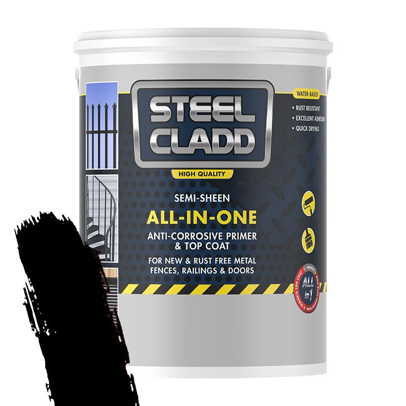 Steel Cladd All-in-One Water Based Black 1l