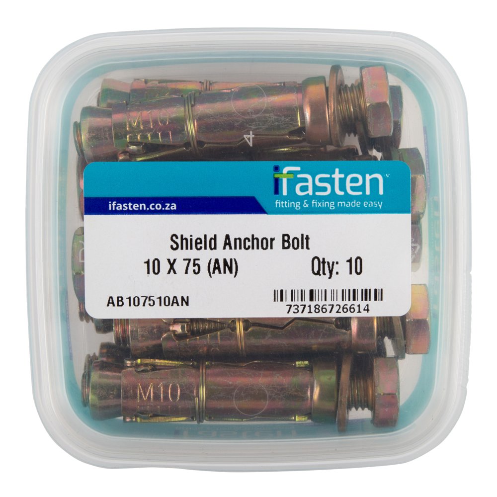Ifasten Shield Anchor Bolt M10x75mm 10 Pt
