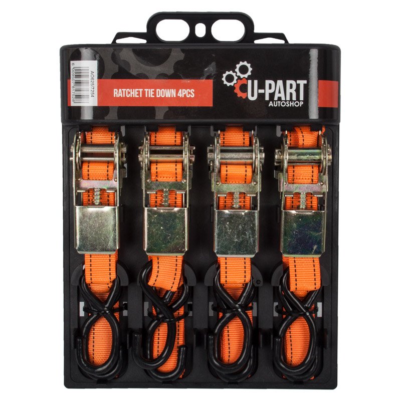 U-Part Tie Down Set Ratchet 4PC
