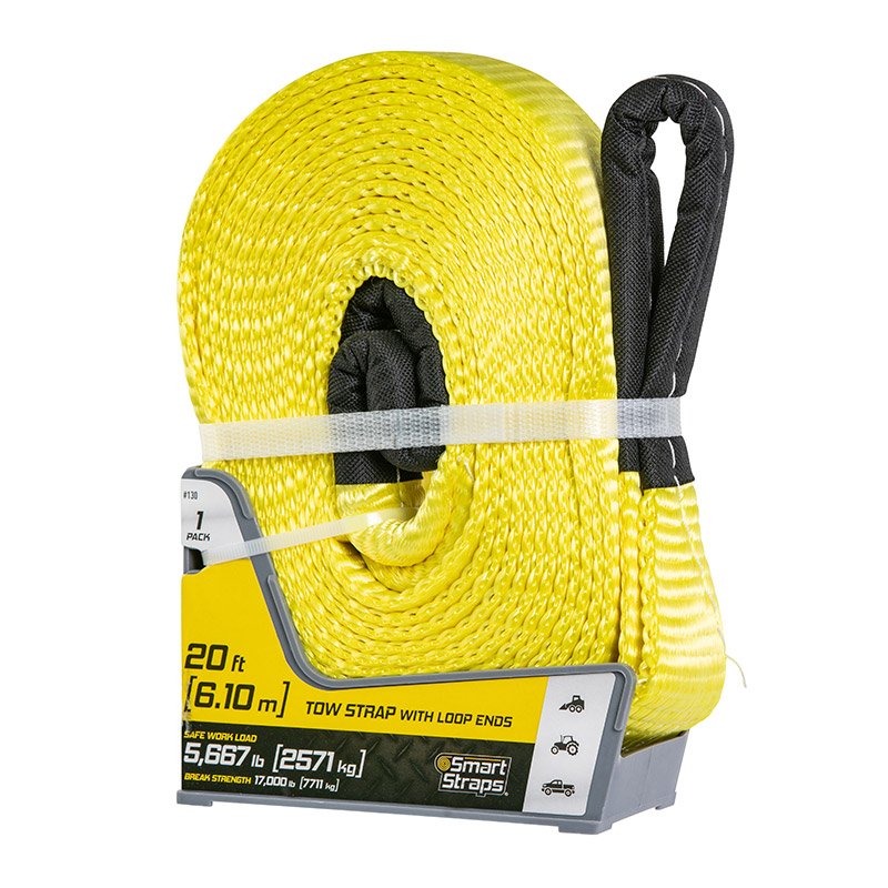 Smartstraps Tow Straps + Loop Ends 6m Yel