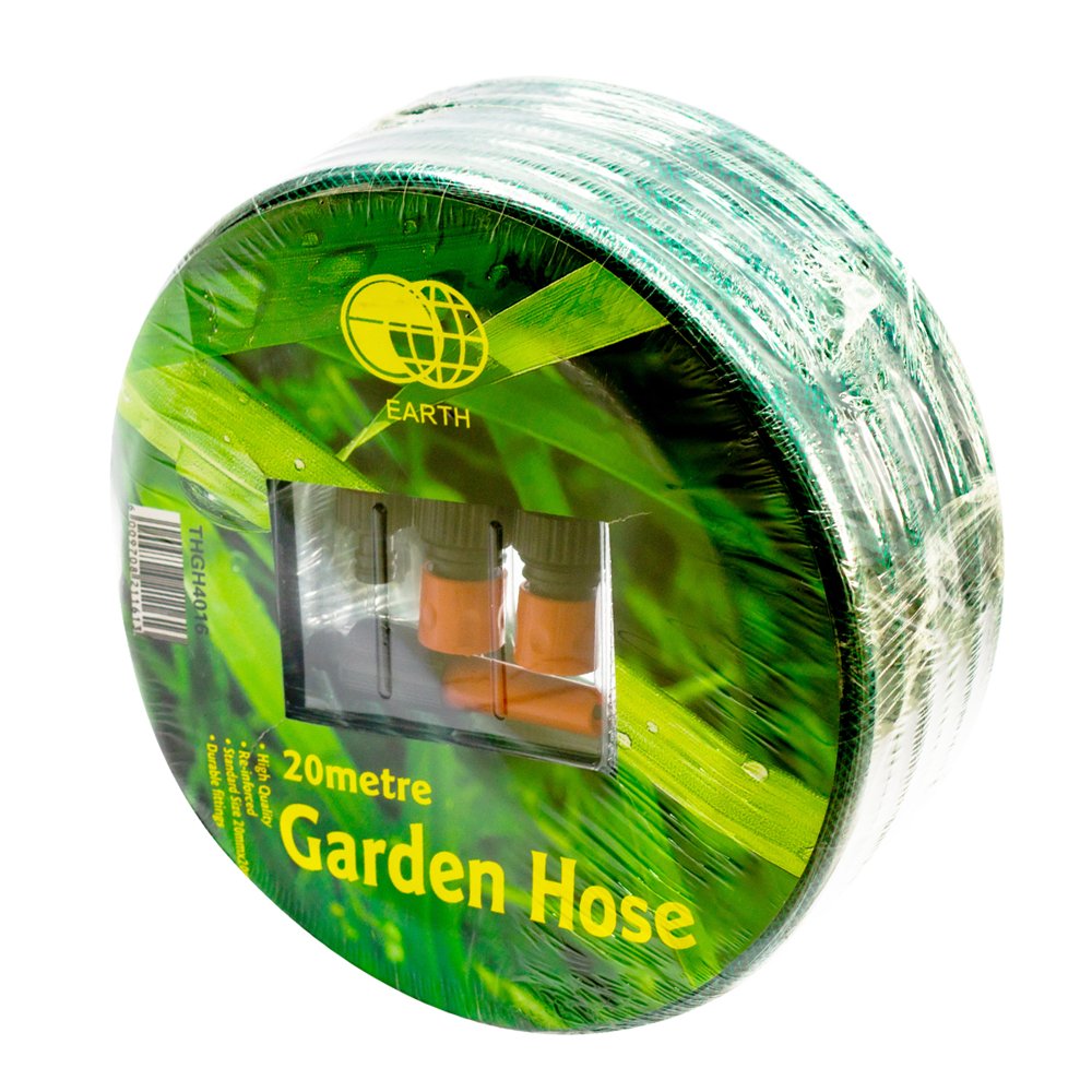 Earth Garden Hose 20mmx20m with Fittings 1 Roll