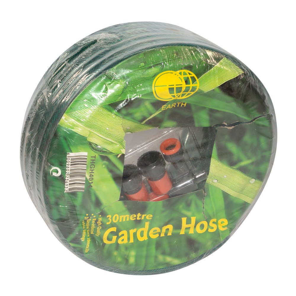 Earth Garden Hose 20mmx30m with Fittings 1 Roll