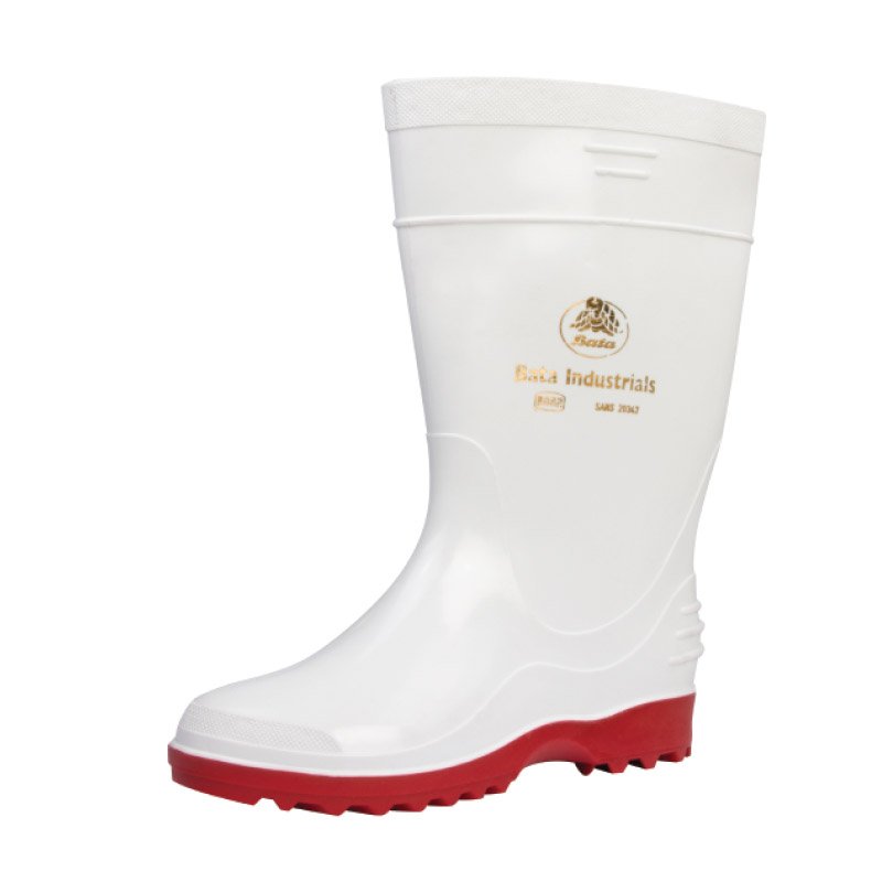 Bata Industrial Bata Gumboots Elegant Ladies Wht/Red S5