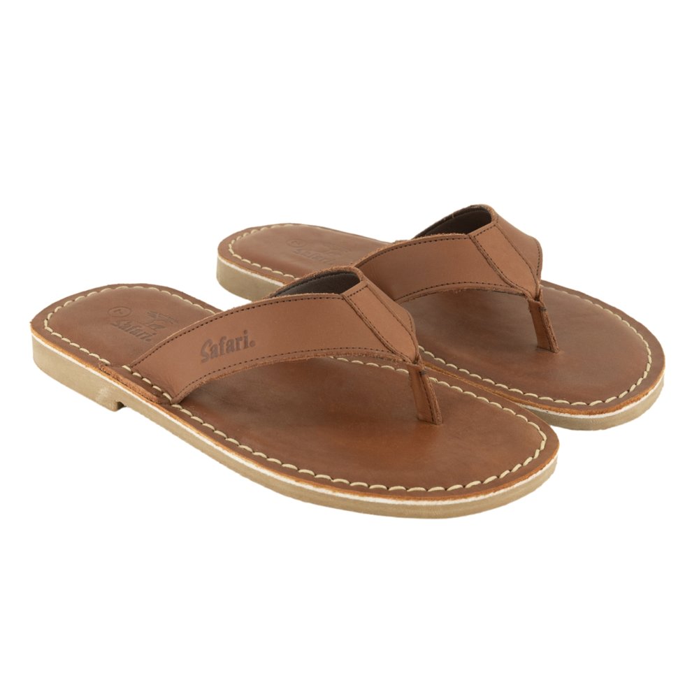 Bata Industrial Bata Safari Thonga Sandal Brown Mens Size 7