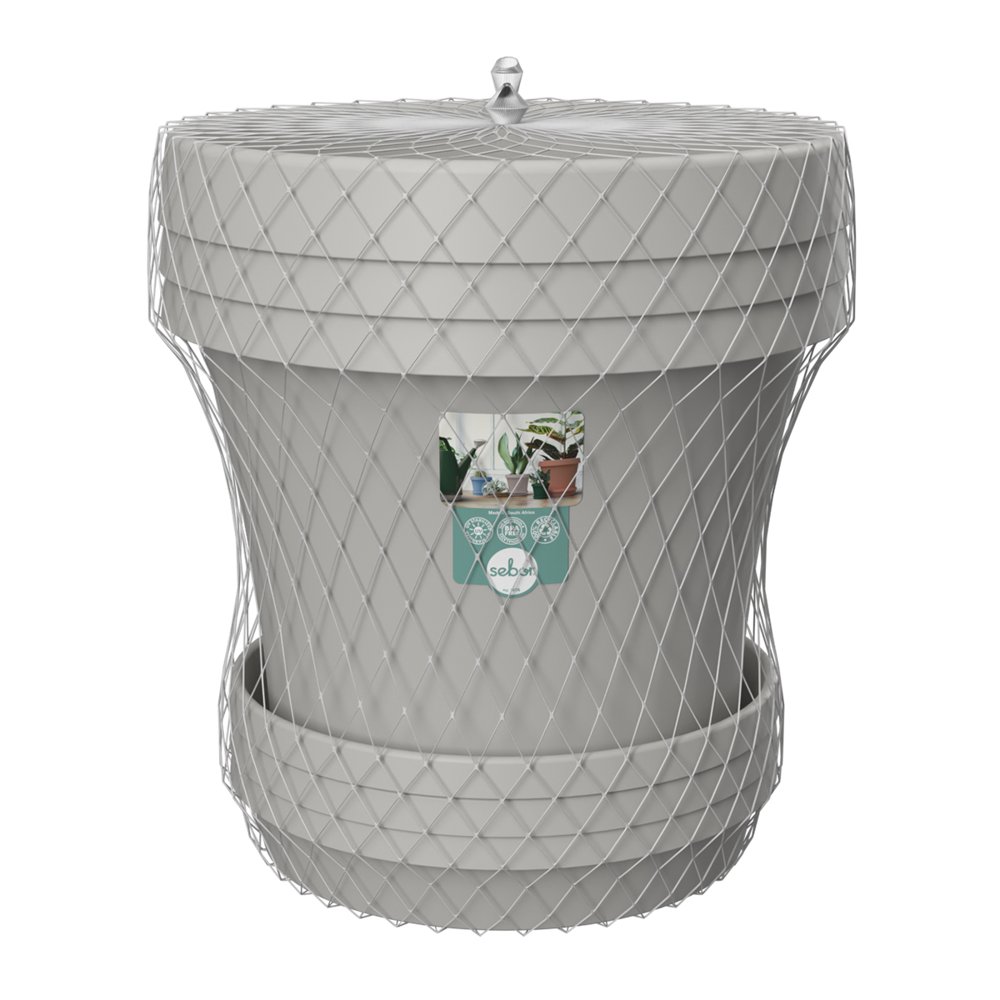 Sebor Super Pot & Scr St 20CM x 3 Light Grey