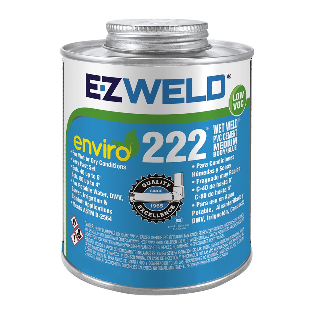 Ez Weld 222 PVC Cement Medium Body Blue 237ml