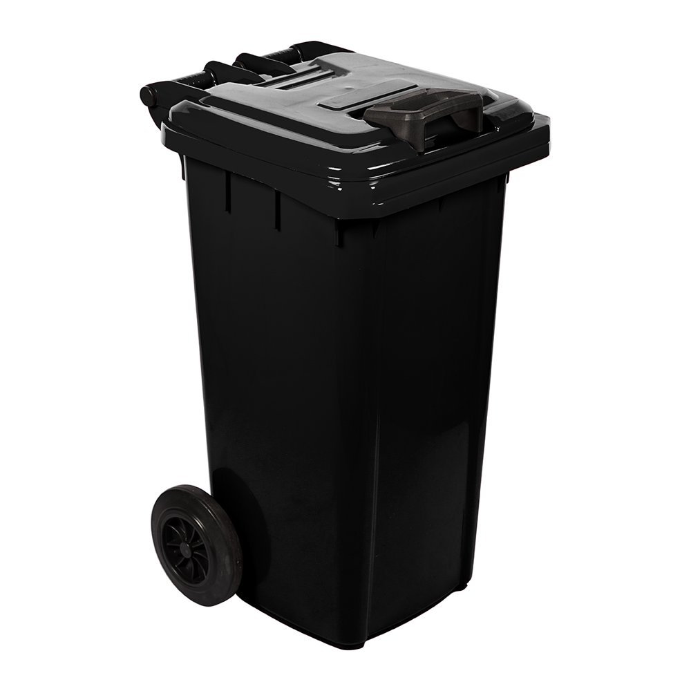 Pride Refuse Wheely Bin Non Sabs Recycled Black 80l