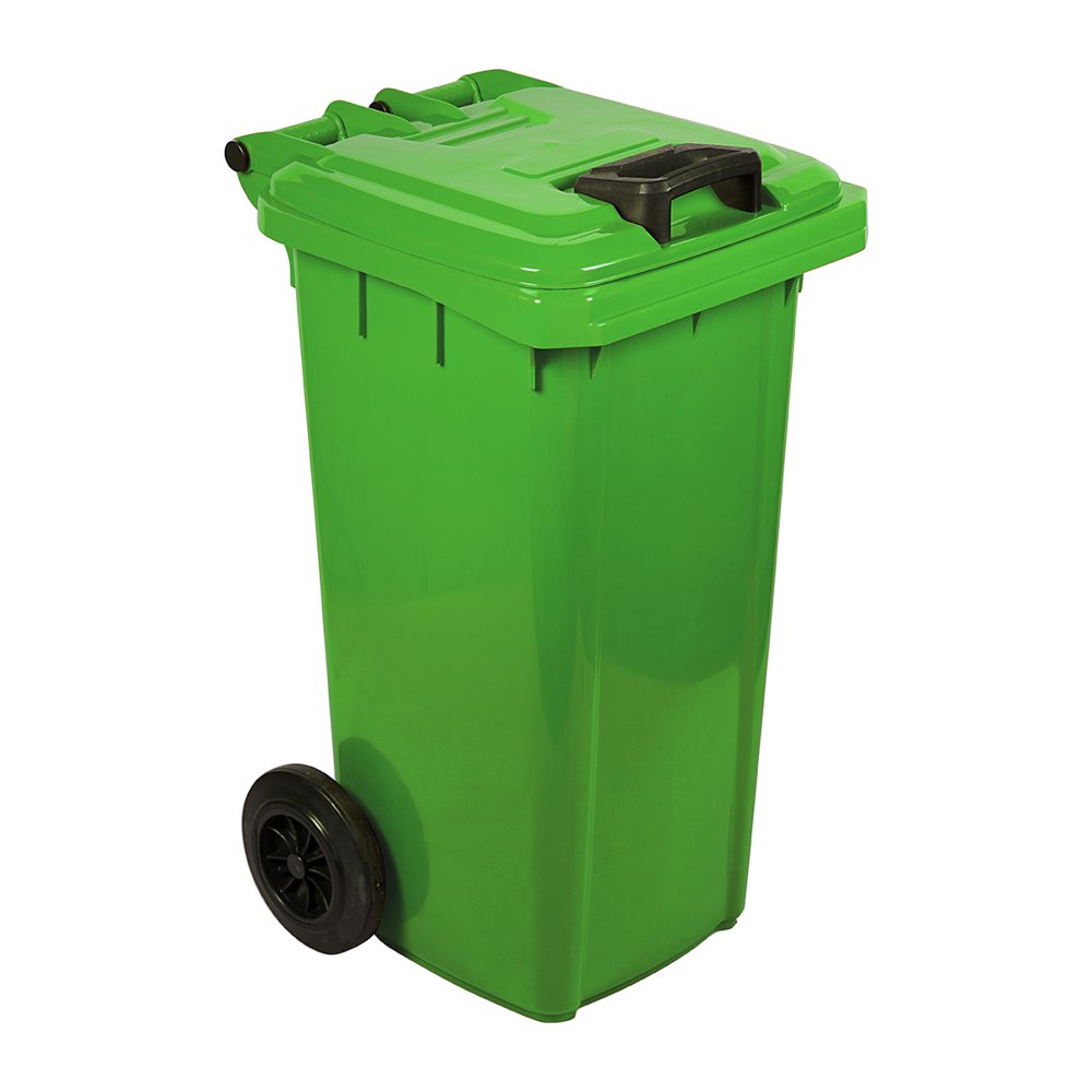 Pride Refuse Wheely Bin Non Sabs Virgin Green 80l