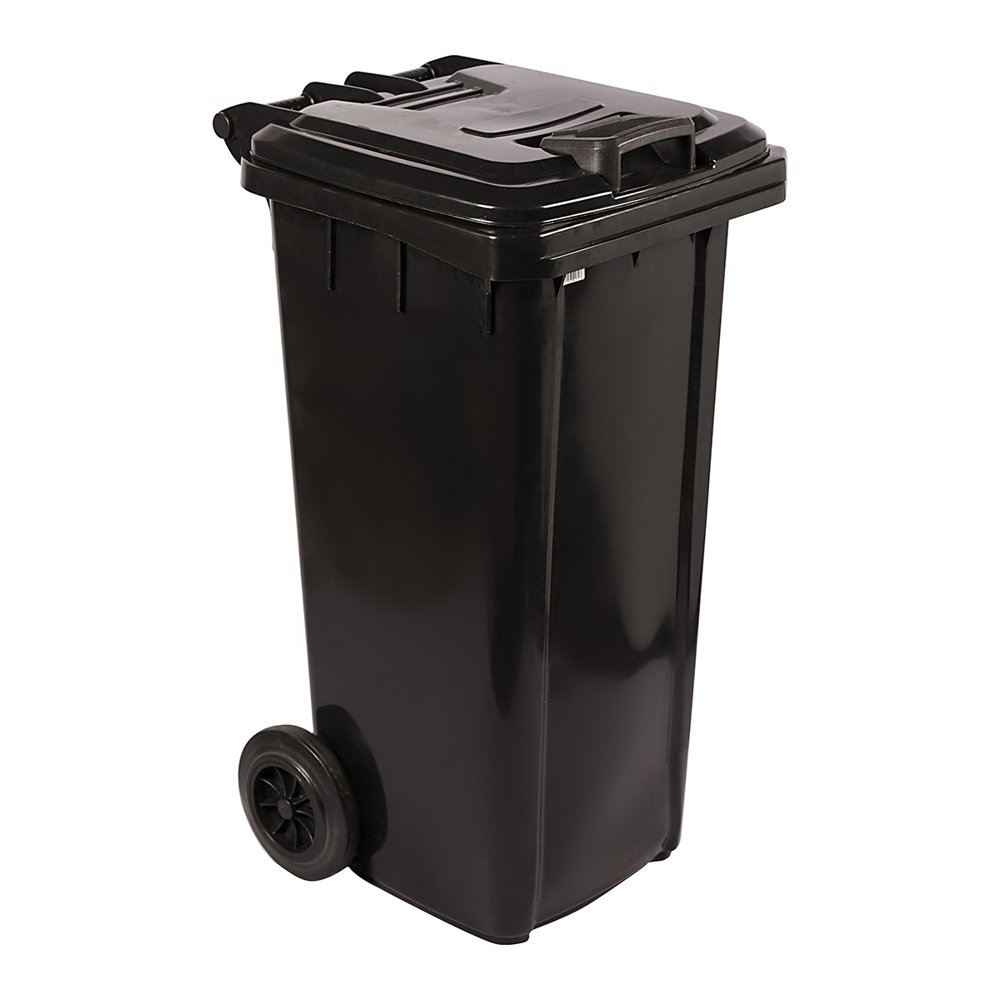 Pride Refuse Wheely Bin Non Sabs Recycled Black 120l