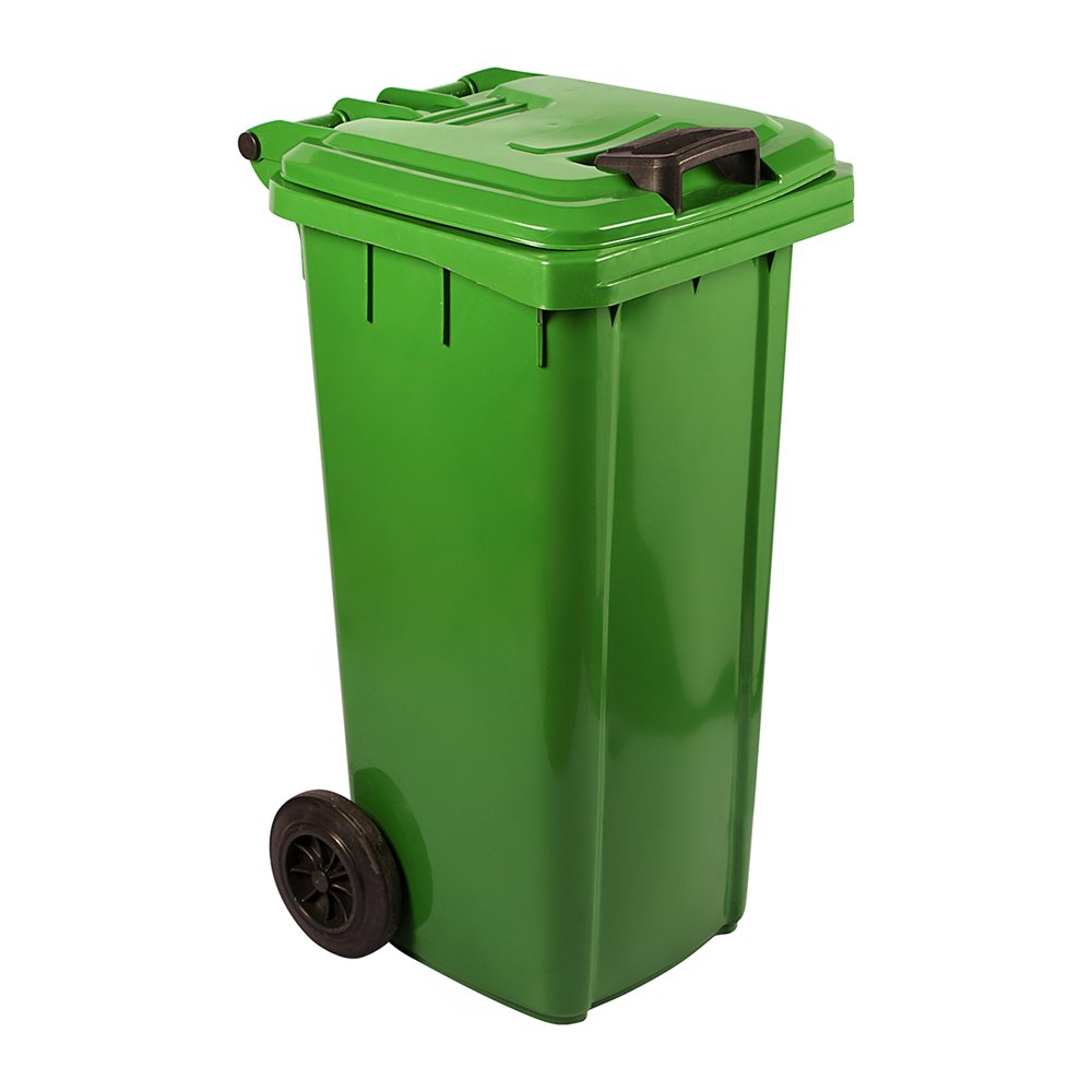 Pride Refuse Wheely Bin Non Sabs Virgin Green 120l