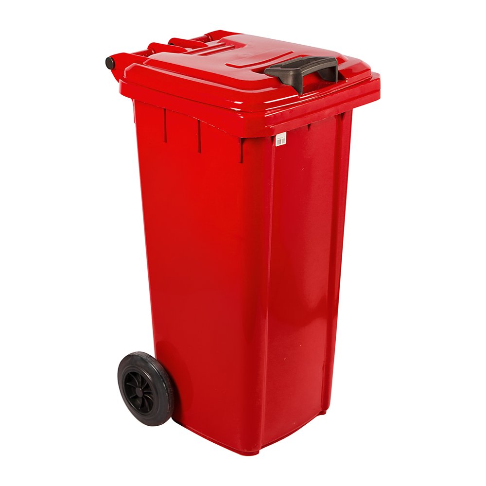 Pride Refuse Wheely Bin Non Sabs Virgin Red 120l