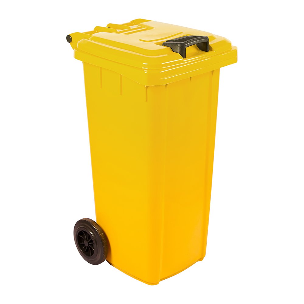 Pride Refuse Wheely Bin Non Sabs Virgin Yellow 120l