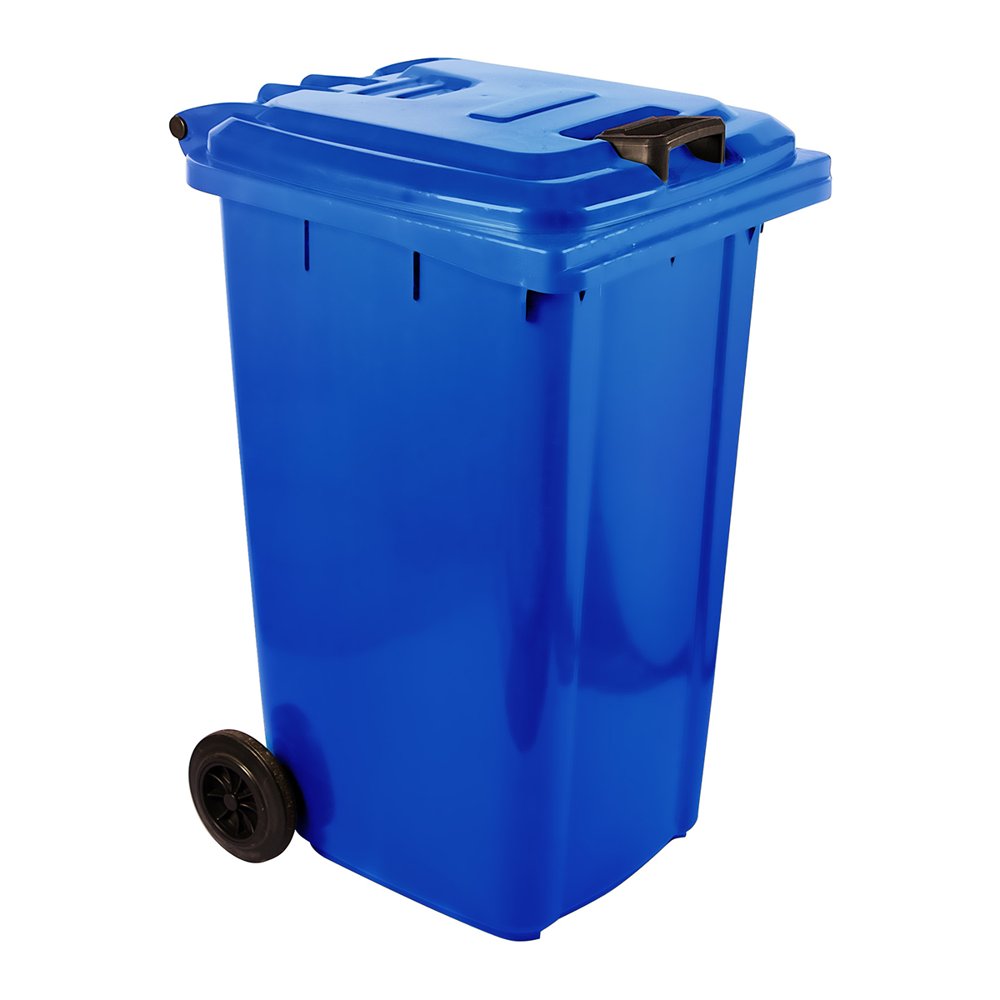 Pride Refuse Wheely Bin Non Sabs Recyc Virgin Blue 240l