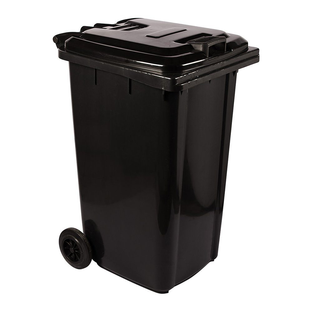 Pride Refuse Wheely Bin Sabs HDPE Black 240l