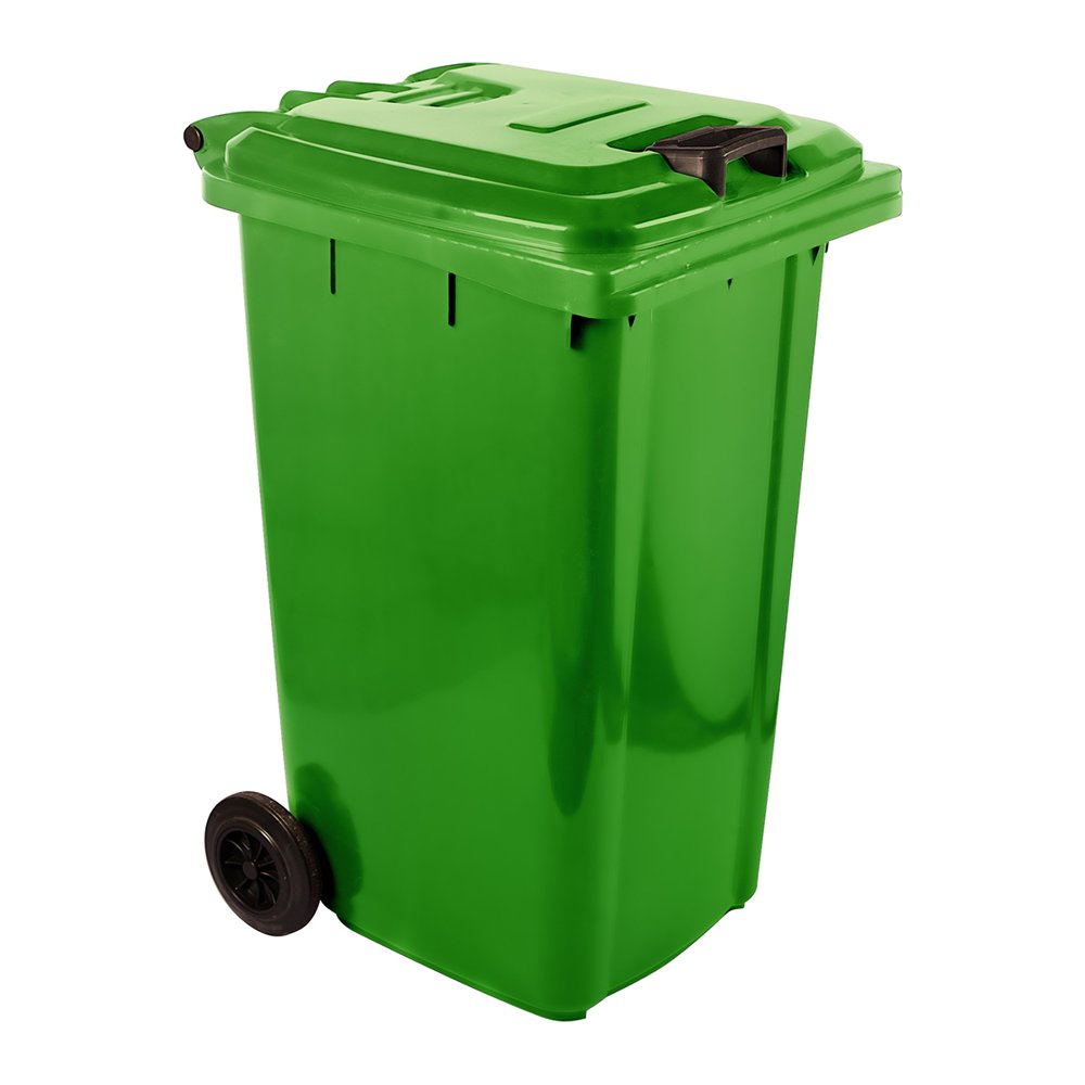 Pride Refuse Wheely Bin Sabs HDPE Green 240l