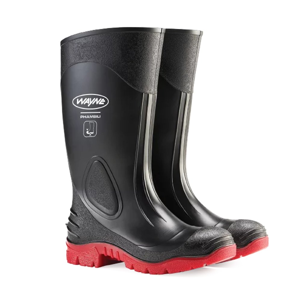 Wayne Phambili Gumboot Sms Black Red Stc Size 13