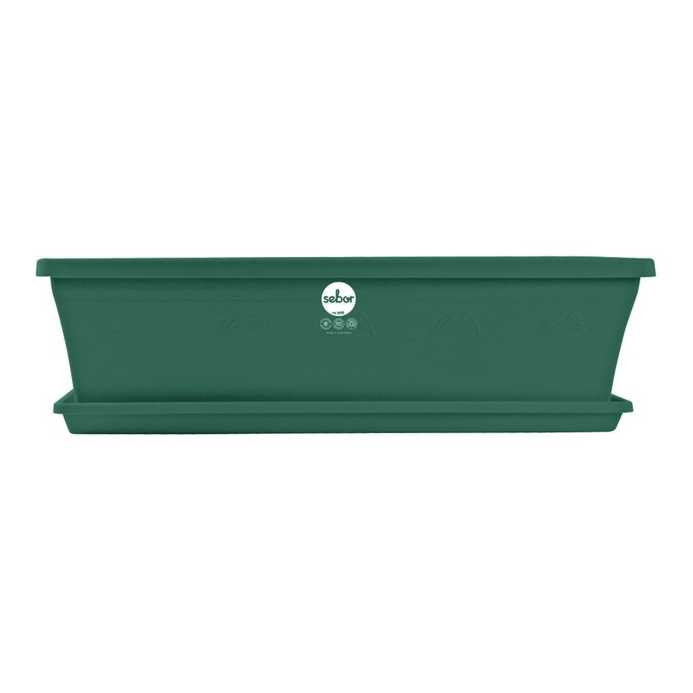 Sebor Sill Planter & Saucer Set 50CM Dark Green