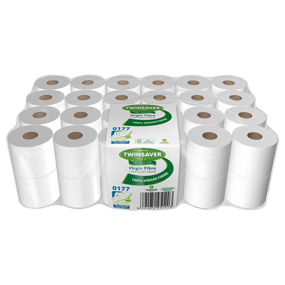 Twinsaver Toilet Paper 1PLY Virgin 48 Pack 0177