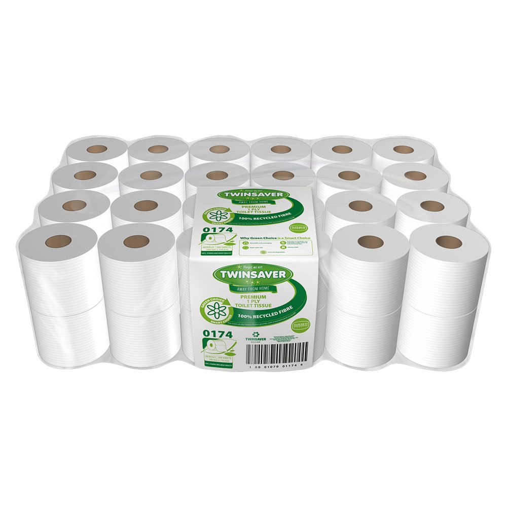 Twinsaver Toilet Paper 1PLY Recyc Sabs 48PC 0174