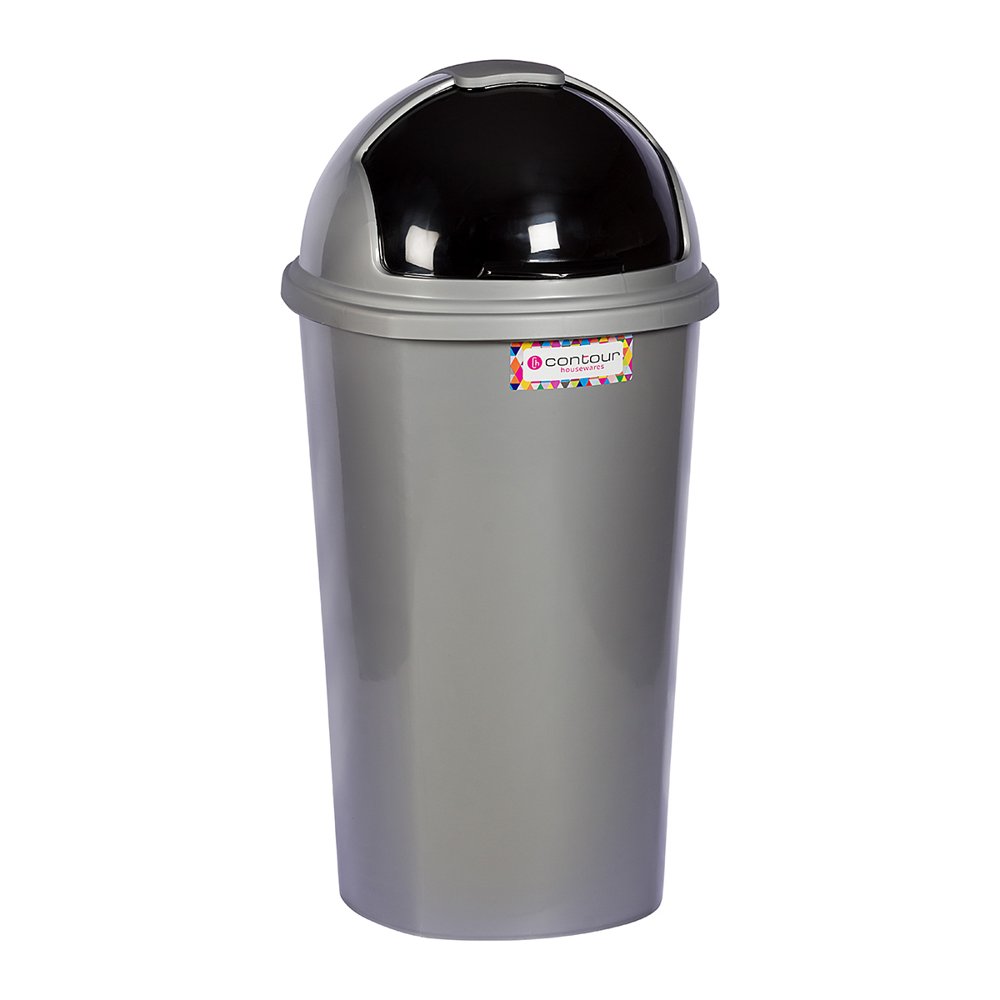 Contour Houseware Contour Plastic Dust Bin Round 50l Silver