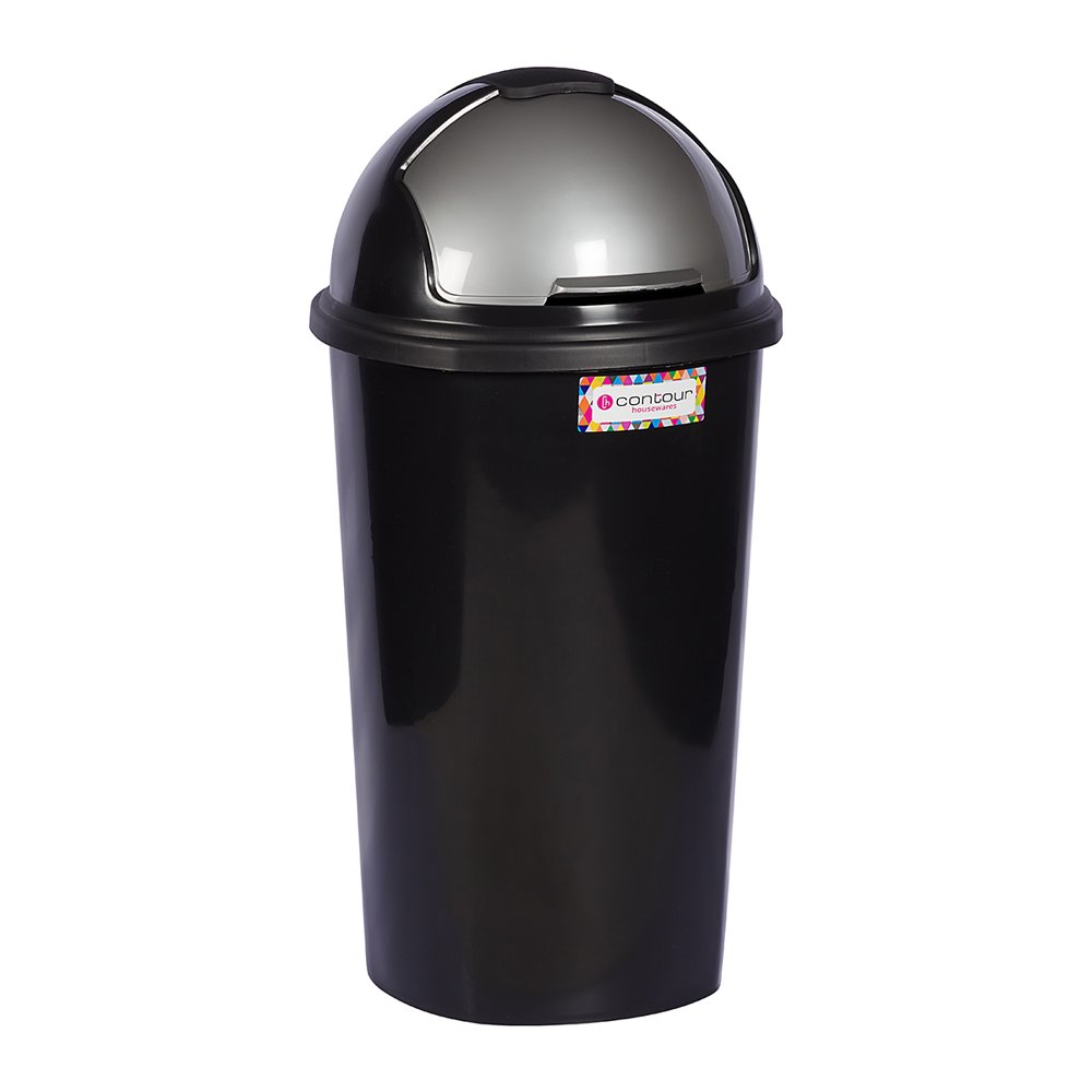 Contour Houseware Contour Plastic Dust Bin Round 50l Black