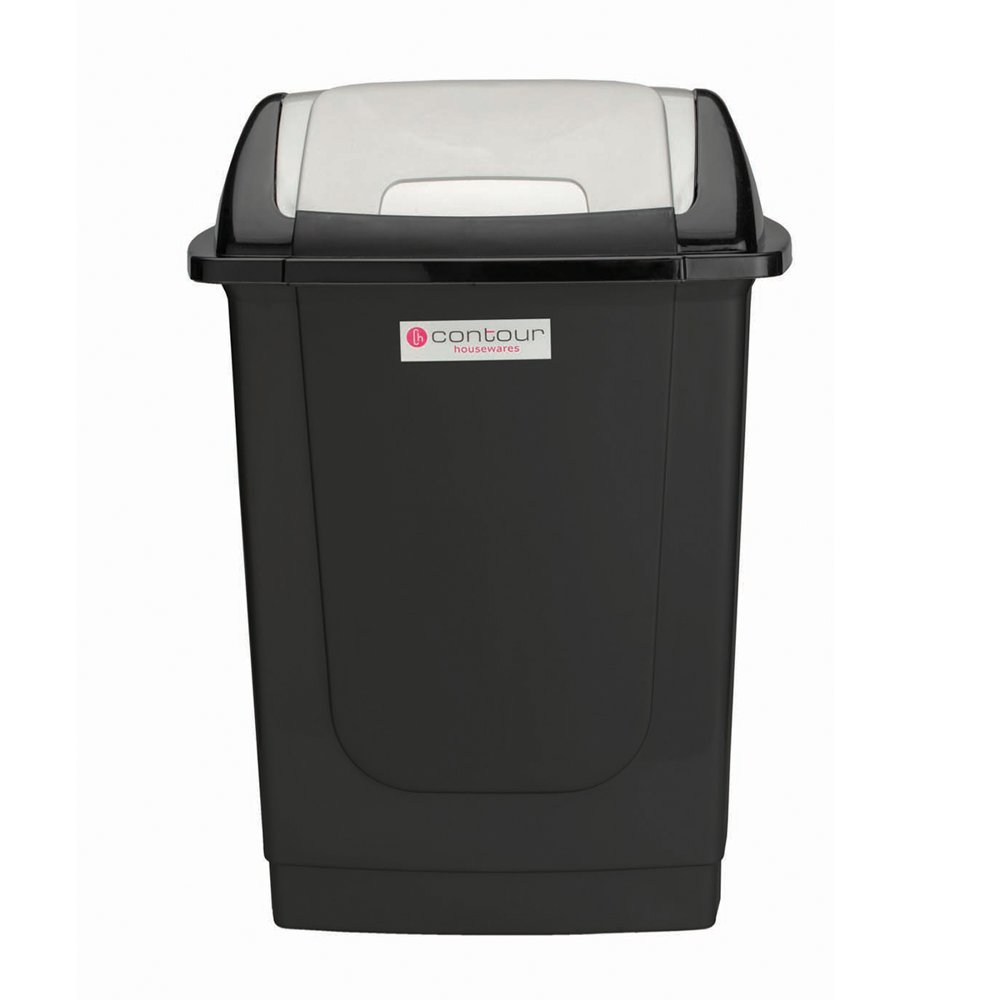 Contour Houseware Contour Plastic Dust Bin Square 50l Black