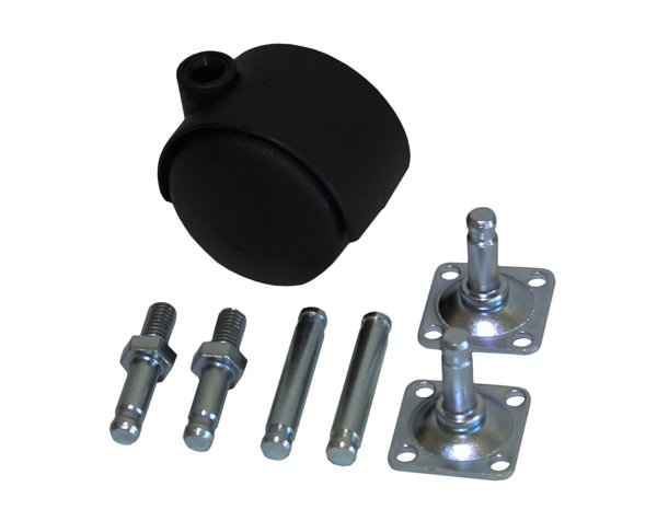 Caslad Twin Wheel with Fittings 40mm -2 Pack