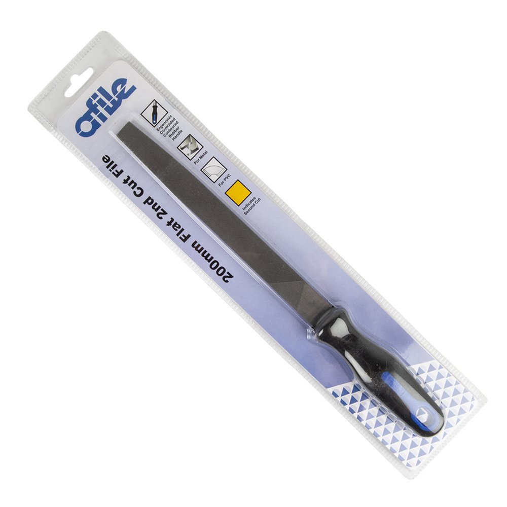 Afile Flat 2ND Cut File 200mm Packed