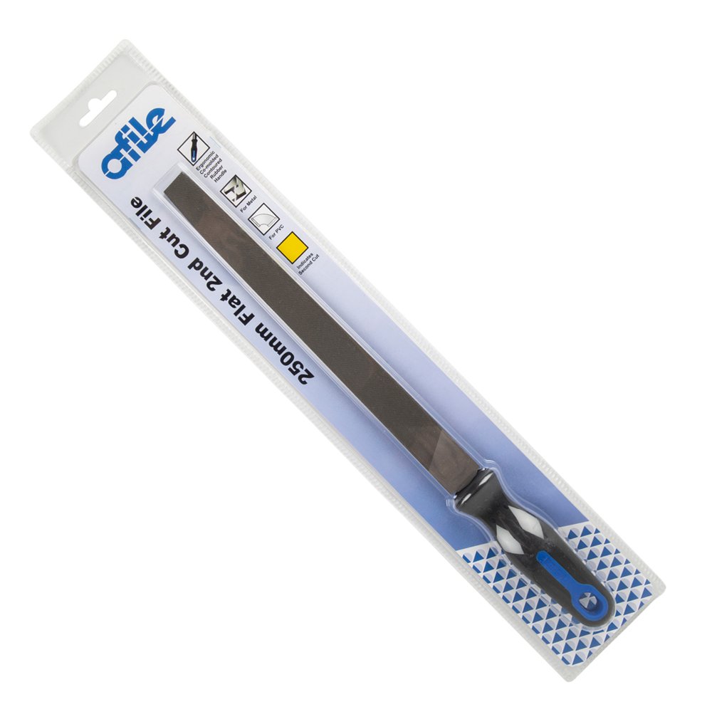 Afile Flat 2ND Cut File 250mm Packed