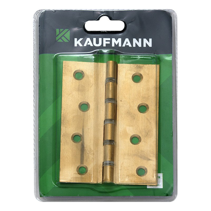 Kaufmann Hardware Kaufmann Butt Hinge 100mm Brass Nylon Washer(Pair)