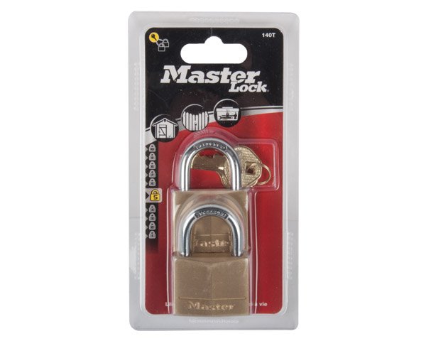 Mackie Master Pad Lock Brass 2PK 40mm Keyd Alike