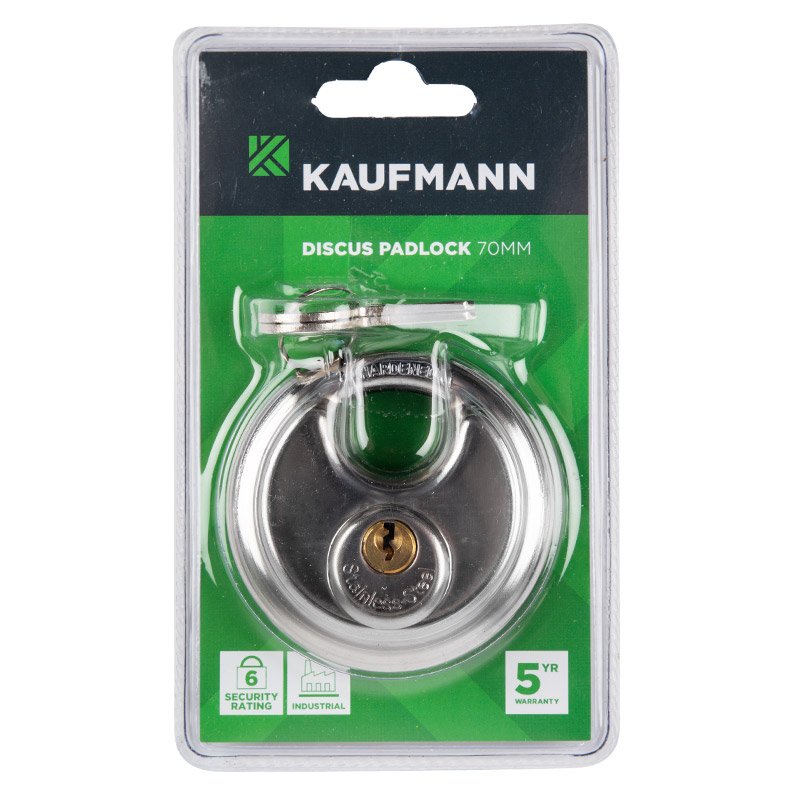 Kaufmann Hardware Kaufmann Padlock Discus 70mm S/ Steel