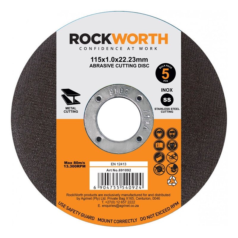 Rockworth Cutting Disc Slimline Steel 230x2.0 5PAC