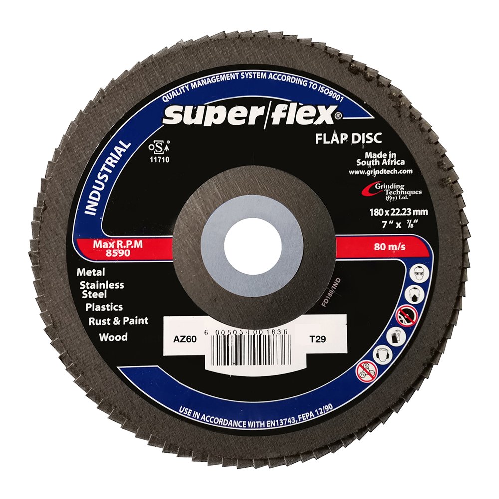 Superflex Flap Disc Industrial 180mm Az60