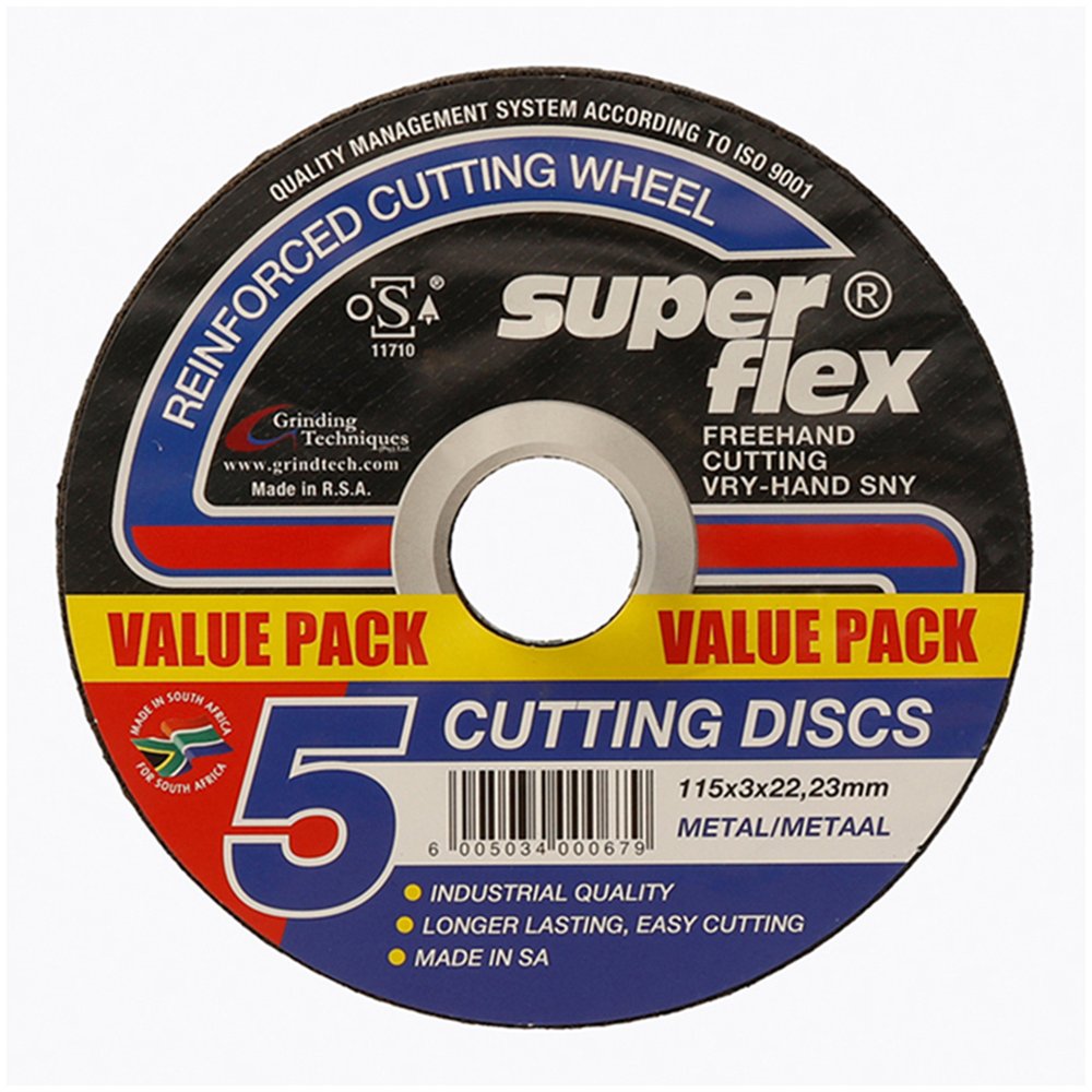 Superflex Cutting Disc Flat Steel 115x3mm 5pack
