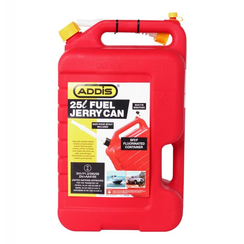 Addis Jerry Can Plastic Petrol 25l Lrg