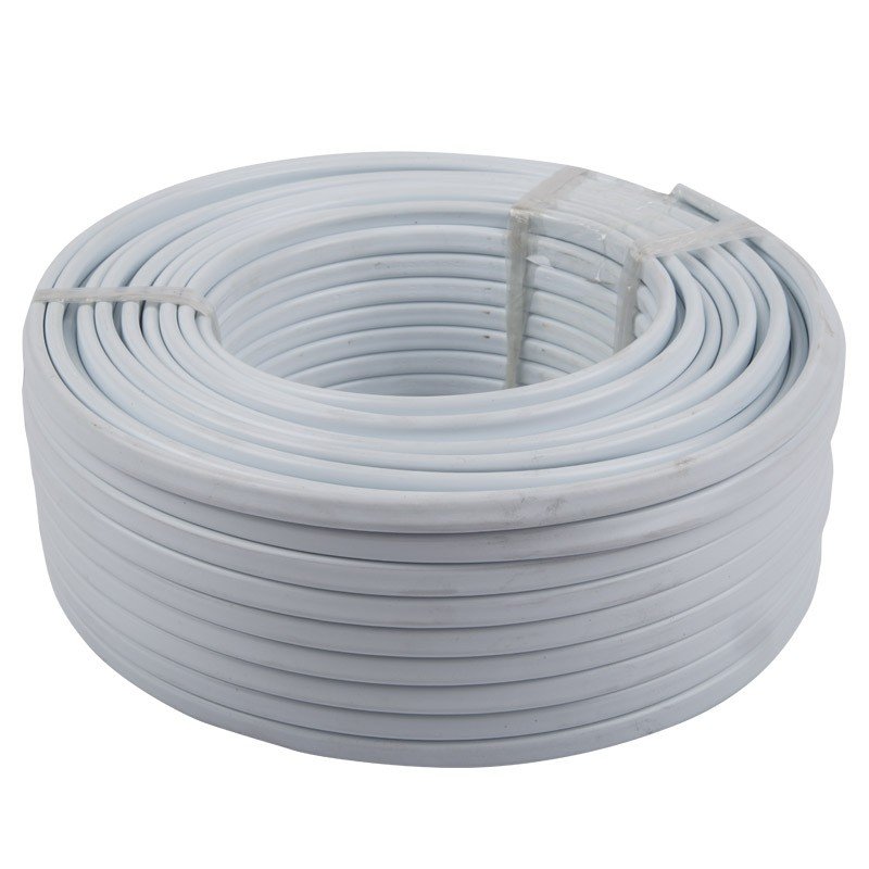 Cable Flat 2 Core + Earth White 50m 1.5mm