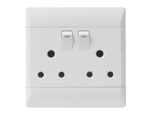 Cbi Plug Switch Double 4X4 White