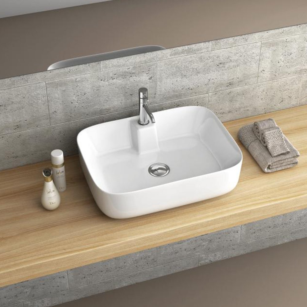 Belatori Basin Free Standing Serene 1T/H Sq 485x370x140mm