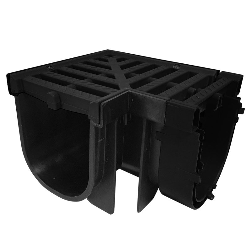 Co-Drain Channel Kit 90 Deg Bend - Black