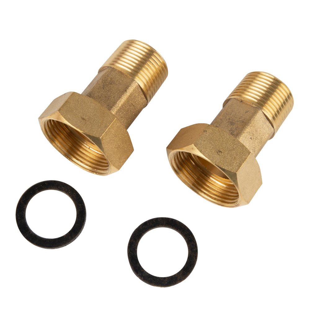 Precision Meters Water Meter Tail Pce Set 50mm + Nut & Washer (Br)