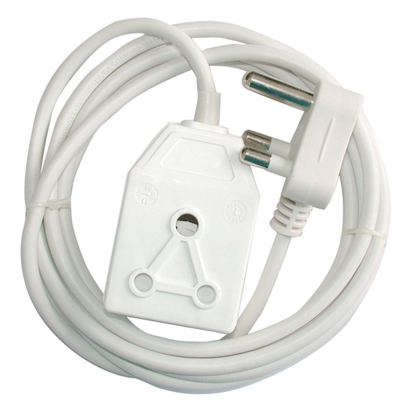 Nexus Extension Cord White Dbl 5m 1.0mm 10A