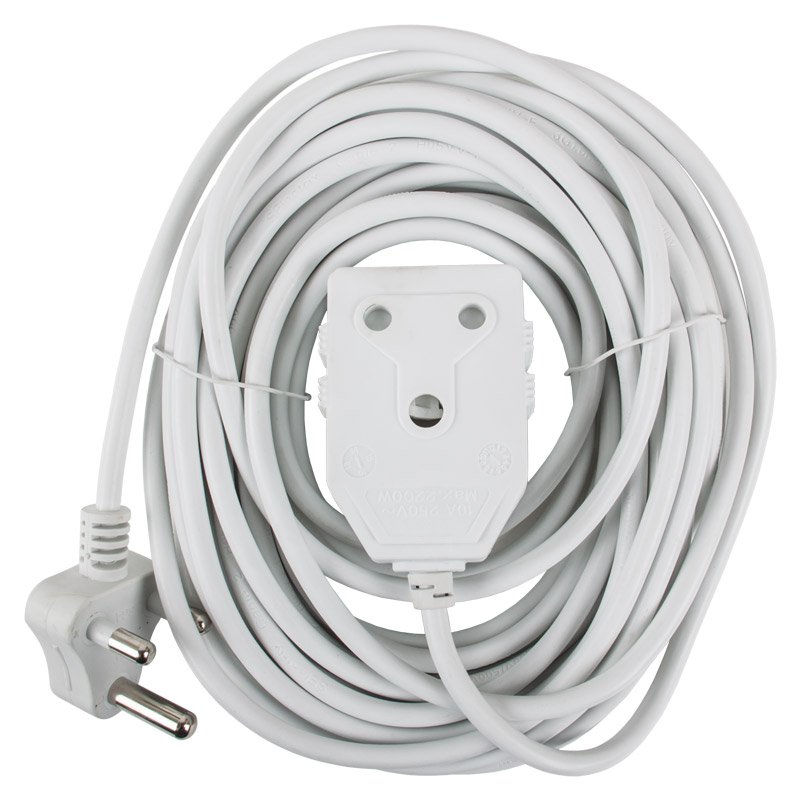 Nexus Extension Cord White Dbl 20m 1.0mm 10A