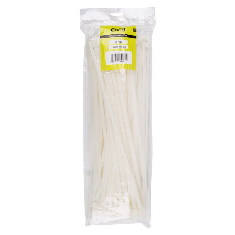 Nexus Cable Ties T120r 7.6mmx400mm White 100 Pack