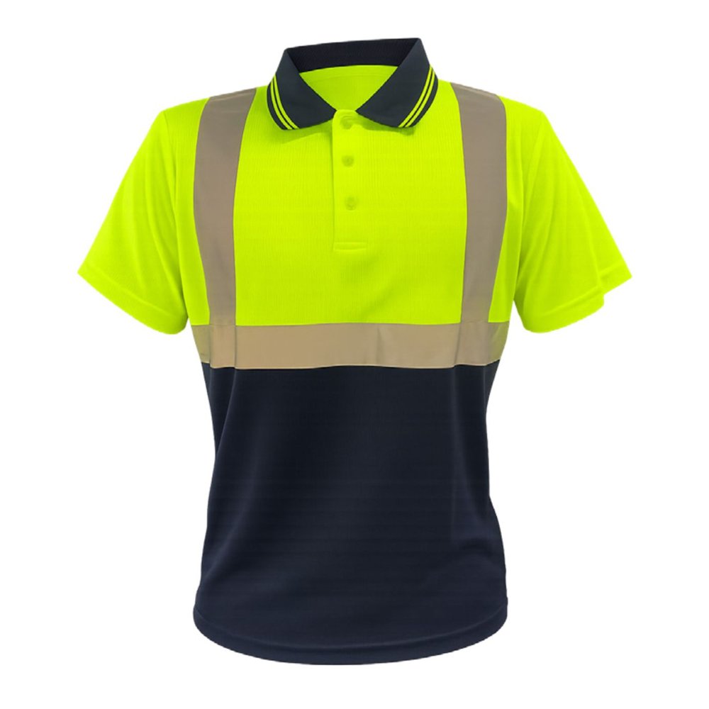 Pioneer Hi Vis Golfer Lime/Navy Size S