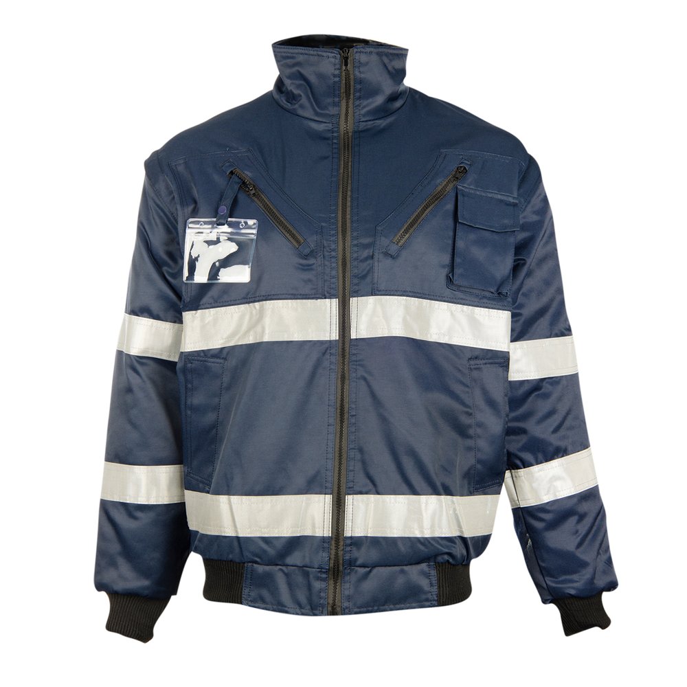 Pioneer Safety Pioneer Jacket Bunny Zip Off Sleeve Navy Large