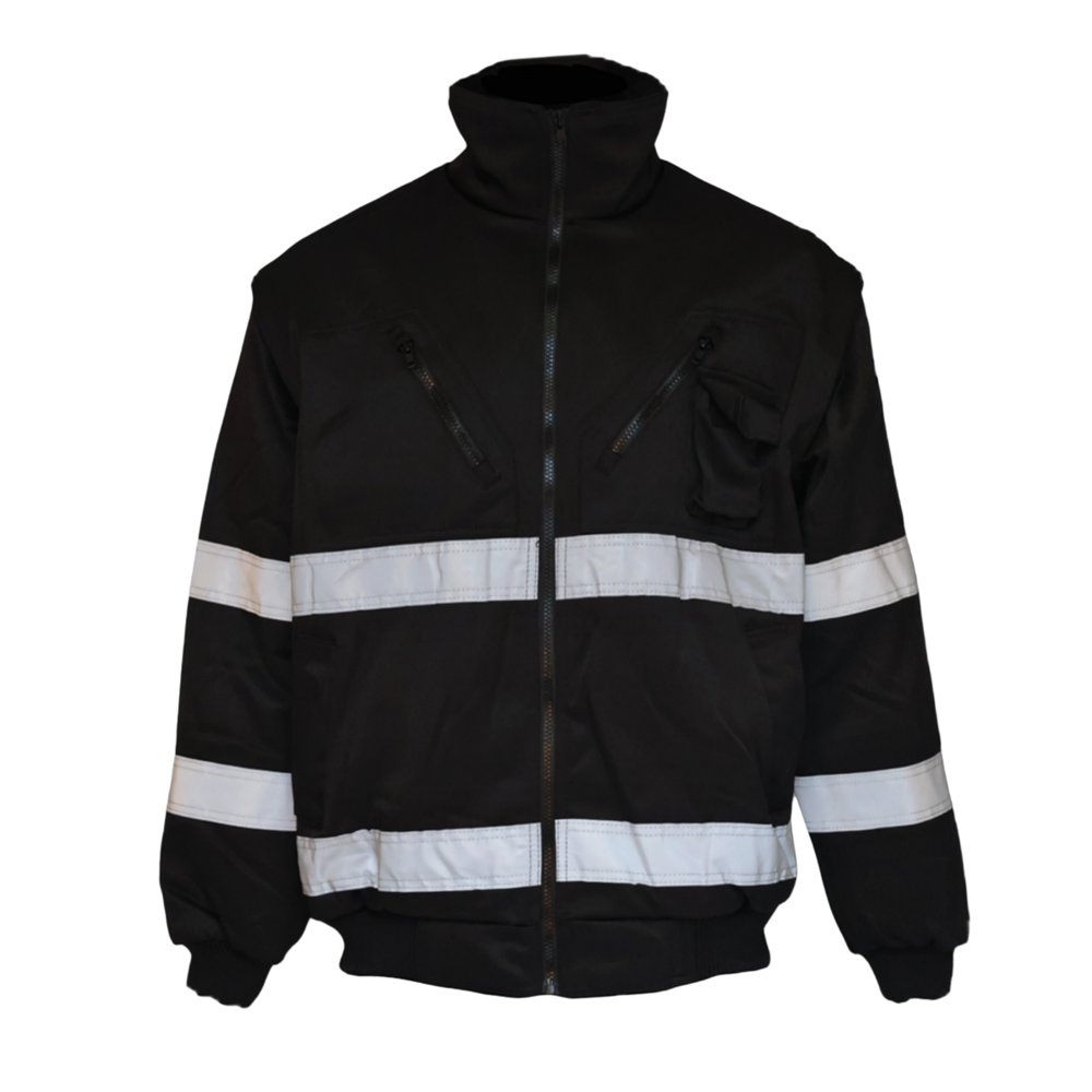 Pioneer Safety Pioneer Jacket Bunny Zip Off Sleeve Black Sml